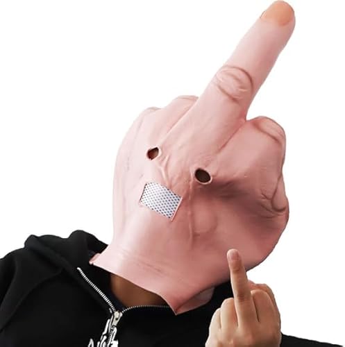 Ghzste Halloween-Masken Erwachsene, gruselige Finger-Kopfbedeckung, Neuheit, Mittelfinger-Maske, lustige Gesichtsmasken Halloween, Cosplay, Maskerade Ghzste Halloween-Masken Erwachsene, gruselige Finger-Kopfbedeckung, Neuheit, Mittelfinger-Maske, lustige Gesichtsmasken Halloween, Cosplay, Maskerade von Ghzste