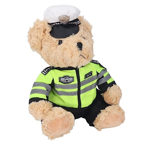 Ghzste Sitzend Brauner Teddybär Gefülltes Tier Weicher Bären Plüsch Spielzeug Polizist Plüsch Bären Spielzeug Cartoon Ausgestopft Pelzig Verkehr Offizier Bärplüschplüsch für Kinder (Type 1) von Ghzste