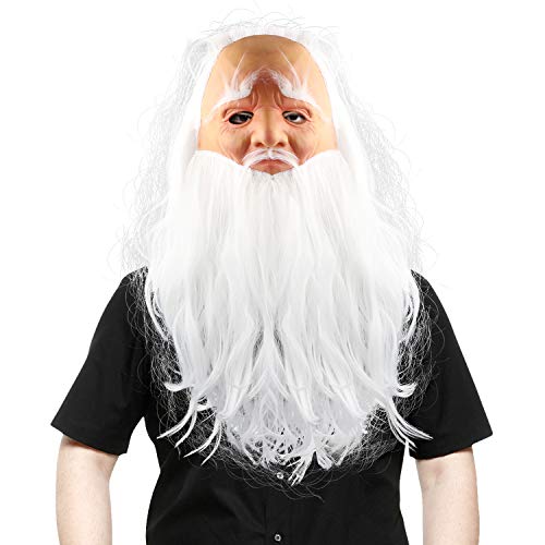 Ghzste Weihnachtsmannmaske für den Weihnachtstag, Weihnachtsmann-Bart, Kopfbedeckung, Weihnachtsmann-Gesichtsbedeckung, Kopfbedeckung, Requisite, Weihnachtsfeier-Ankleidezubehör (A) von Ghzste