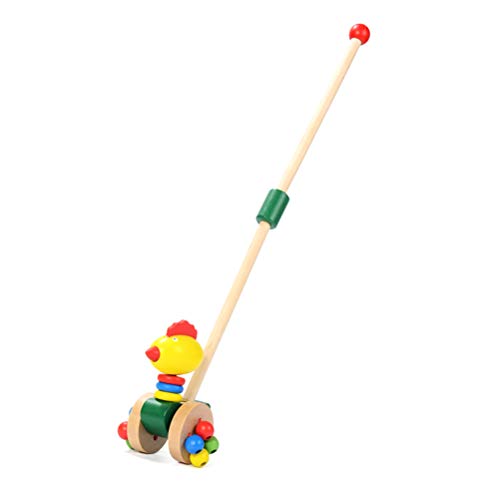 Lern- und Lauflernspielzeug aus Holz für Kleinkinder, Lauflernhilfe aus Holz Zum Schieben und Ziehen, Laufspielzeug für Kinder, Zum Laufen Lernen, Watschelndes Tier, (Bunt2) von Ghzste