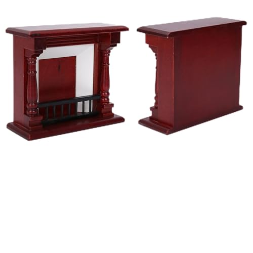 Puppenkamin, Rose Wood Mini -Kamin für 1/12 Skala -Puppe mit Feiner Verarbeitung und Exquisitem Erscheinungsbild, Geeignet für Dollhouse -Spielzeug Geeignet von Ghzste