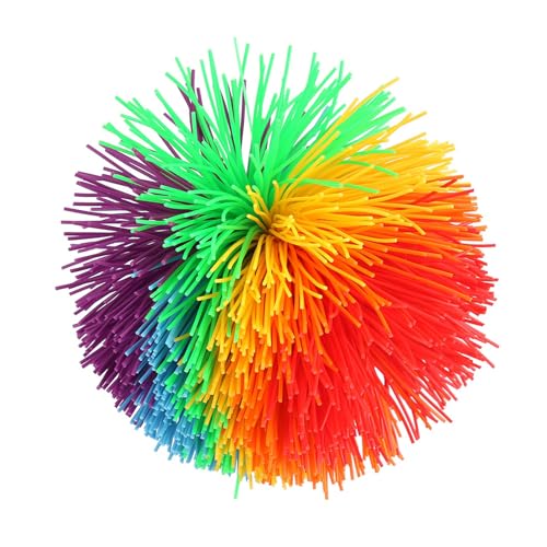 Stressabbau-Spielzeug, sensorisches Spielzeug, Stressball, Stringy Balls, Bouncy Stress Balls,Regenbogen Bunt Pom Ball, Siliko,11cm Stressabbau-Spielzeug, sensorisches Spielzeug, Stressball, Stringy Balls, Bouncy Stress Balls,Regenbogen Bunt Pom Ball, Siliko,11cm von Ghzste
