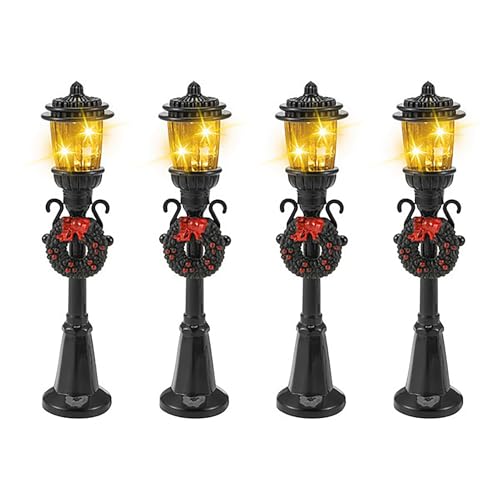 Weihnachtsdorf Feenlampe Miniatur Straßenlichter für DIY Puppenhaus Weg Zug Laterne Lampe Post Dorf Zubehör Puppenhaus Dorf Weg von Ghzste