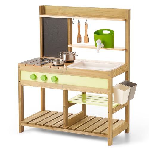 Gaint Bean Matschküche Kinder Outdoor, Holzspielzeug Spielküchenset für Jungen und Mädchen im Alter von 3–8 Jahren, Drinnen und Draußen Aktivitäten mit Wasserspüle-Aktualisierte Version Gaint Bean Matschküche Kinder Outdoor, Holzspielzeug Spielküchenset für Jungen und Mädchen im Alter von 3–8 Jahren, Drinnen und Draußen Aktivitäten mit Wasserspüle-Aktualisierte Version von Giant bean