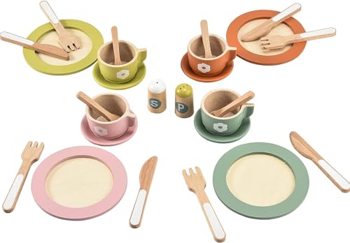 Giant bean Kinderküche Zubehör Holz, 27 Teiliges Spielküche Zubehör, Inklusive Teller und Küchenutensilien, Rollenspielspielzeug für Mädchen und Jungen, Küchenzubehör für Kinder Giant bean Kinderküche Zubehör Holz, 27 Teiliges Spielküche Zubehör, Inklusive Teller und Küchenutensilien, Rollenspielspielzeug für Mädchen und Jungen, Küchenzubehör für Kinder von Giant bean