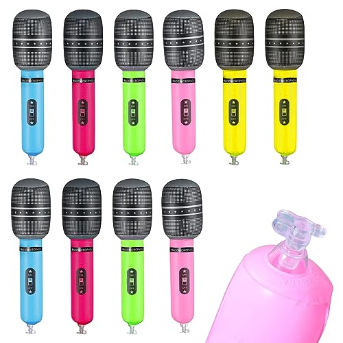 GiantGo Aufblasbares Mikrofon, zufällige Farben, 10 Stück, Spielmikrofon, aufblasbares Musikinstrument für Kinder, Erwachsene, Party-Dekorationen GiantGo Aufblasbares Mikrofon, zufällige Farben, 10 Stück, Spielmikrofon, aufblasbares Musikinstrument für Kinder, Erwachsene, Party-Dekorationen von GiantGo