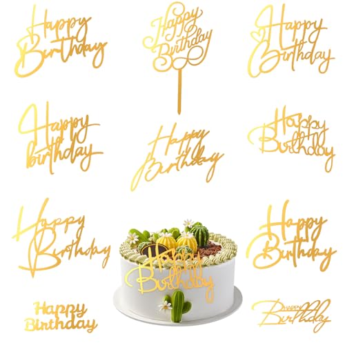 Giantree 10 Stück Happy Birthday Tortendeko Gold, Tortendeko Geburtstag, Acryl Happy Birthday Cake Topper Tortenschilder Glitter Tortendek für Mädchen Kinder Party Kuchen Desserts Giantree 10 Stück Happy Birthday Tortendeko Gold, Tortendeko Geburtstag, Acryl Happy Birthday Cake Topper Tortenschilder Glitter Tortendek für Mädchen Kinder Party Kuchen Desserts von Giantree