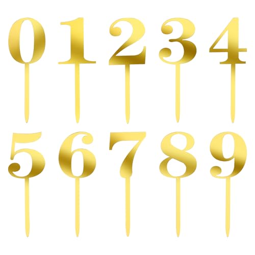 Giantree 10 Stück Nummer Cake Topper Zahlen, 0-9 Zahlen Tortendeko, Personalisiert Kuchen Topper Acryl Tortendeko DIY Geburtstag Zahl Kerzen für Geburtstagsfeiern Jeden Alters Hochzeitsparty Giantree 10 Stück Nummer Cake Topper Zahlen, 0-9 Zahlen Tortendeko, Personalisiert Kuchen Topper Acryl Tortendeko DIY Geburtstag Zahl Kerzen für Geburtstagsfeiern Jeden Alters Hochzeitsparty von Giantree