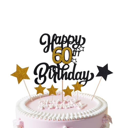 Giantree Happy 60th Birthday Cake Topper, 60.Geburtstag Tortendeko Glitzer Schwarz Tortendeko 60 Geburtstag Tortendeko Schwarz Gold 60th Tortendeko Schwarz Gold 60th Für 60 Geburtstag Party Giantree Happy 60th Birthday Cake Topper, 60.Geburtstag Tortendeko Glitzer Schwarz Tortendeko 60 Geburtstag Tortendeko Schwarz Gold 60th Tortendeko Schwarz Gold 60th Für 60 Geburtstag Party von Giantree