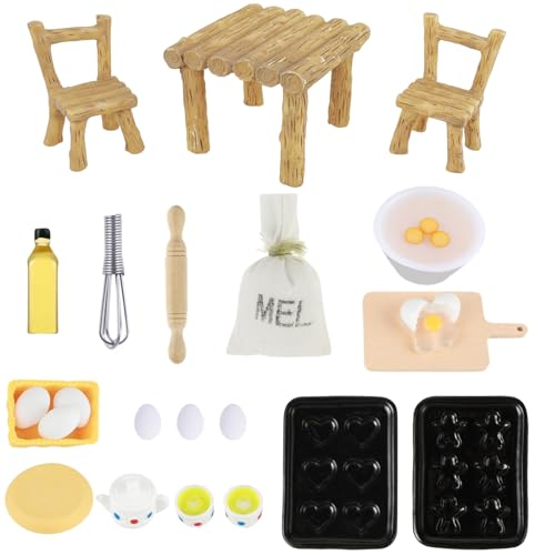 Giantree Miniatur Wichtel Zubehör, 23 Stück 1/12 Miniatur Puppenhaus Küche Backset Zubehör Puppenhaus Möbel Mini Puppenhaus Zubehör Wichtel Zubehör Backen Miniatur Tisch Küchenmöbel Eier Nudelholz Giantree Miniatur Wichtel Zubehör, 23 Stück 1/12 Miniatur Puppenhaus Küche Backset Zubehör Puppenhaus Möbel Mini Puppenhaus Zubehör Wichtel Zubehör Backen Miniatur Tisch Küchenmöbel Eier Nudelholz von Giantree