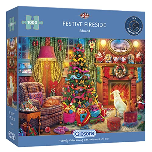 Gibsons G6330 Festive Fireside 1000 Teile Nachhaltiges Puzzle Premium 100% Recyclingboard | Tolles Geschenk für Erwachsene Spiele von Gibsons