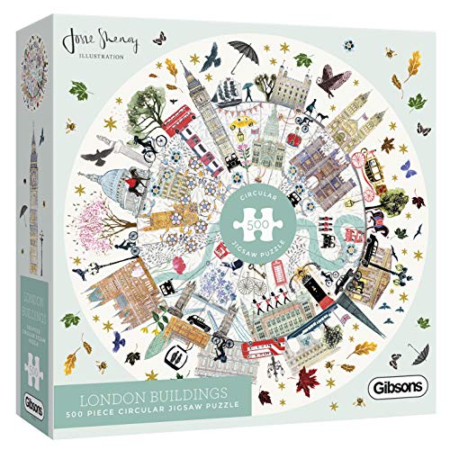 Gibsons G3700 White Logo Collection Buildings of London Puzzle 500 Teile rund von Gibsons