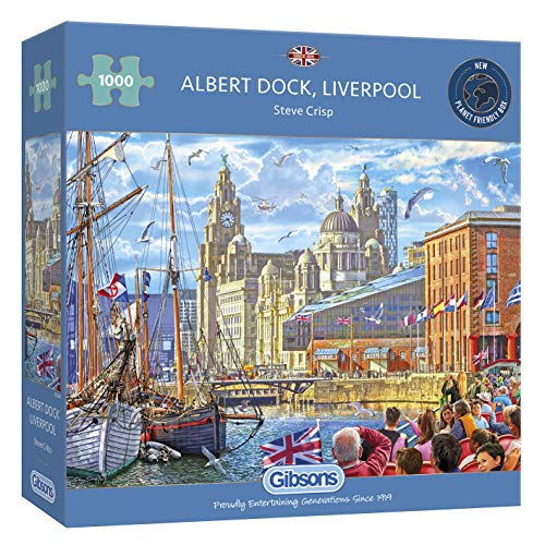 Albert Dock, Liverpool 1000 Teile Puzzle, Puzzle von Liverpool, nachhaltiges Puzzle für Erwachsene, hochwertiges 100% recyceltes Brett, tolles Geschenk für Erwachsene, Gibsons Games von Gibsons