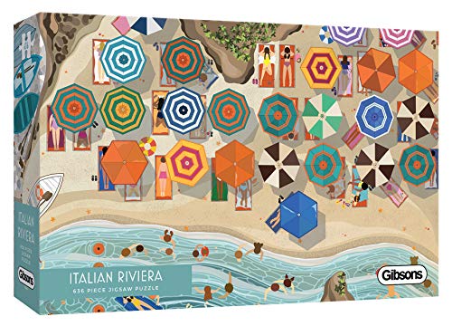 Gibsons White Logo Collection Italian Riviera 636 Teile Puzzle für Erwachsene von Gibsons