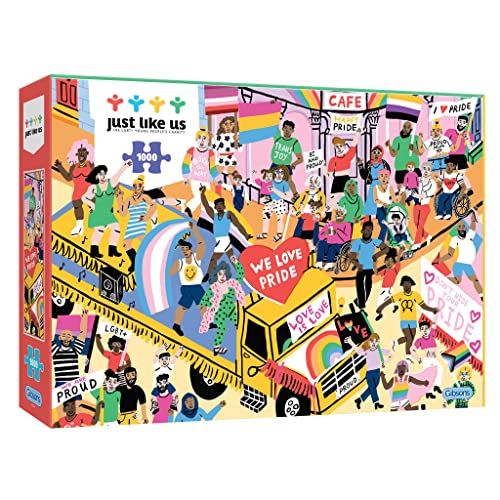 Just Like Us 1000 Teile Puzzle für Erwachsene | Pride Jigsaw Puzzle | Lucy Kirk | Nachhaltiges Puzzle für Erwachsene | Premium 100% Recycled Board | Gibsons Games von Gibsons