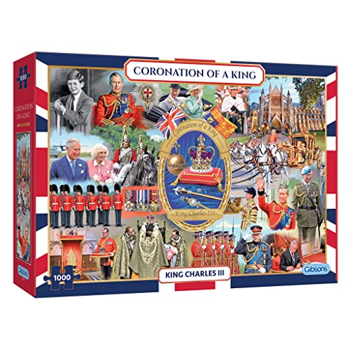 Krönung eines Königs 1000 Teile Puzzle | King Charles | Royal Puzzle | Nachhaltiges Puzzle für Erwachsene | Premium 100% recyceltes Brett | Tolles Geschenk für Erwachsene | Gibsons Spiele von Gibsons