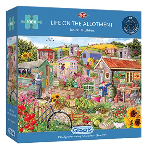Life on the Allotment 1000 Teile Puzzle | Gartenarbeit Puzzle | Nachhaltiges Puzzle für Erwachsene | Premium 100% recyceltes Brett | Tolles Geschenk für Erwachsene | Gibsons Spiele von Gibsons