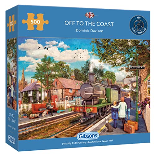 Off to the Coast 500 Teile Puzzle | Nachhaltiges Puzzle für Erwachsene | Premium 100% recyceltes Brett | Tolles Geschenk für Erwachsene | Gibsons Games von Gibsons