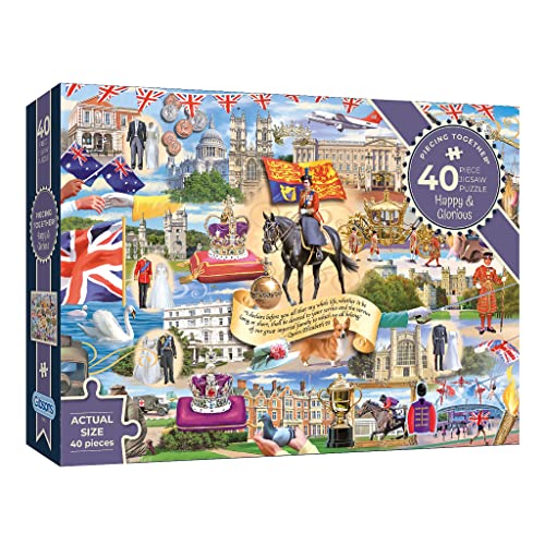 Royal Montage Puzzle, 40 extra große Teile, Puzzle für Menschen mit Demenz, 100 % recyceltes Premium-Karton, Gibsons Games Royal Montage Puzzle, 40 extra große Teile, Puzzle für Menschen mit Demenz, 100 % recyceltes Premium-Karton, Gibsons Games von Gibsons