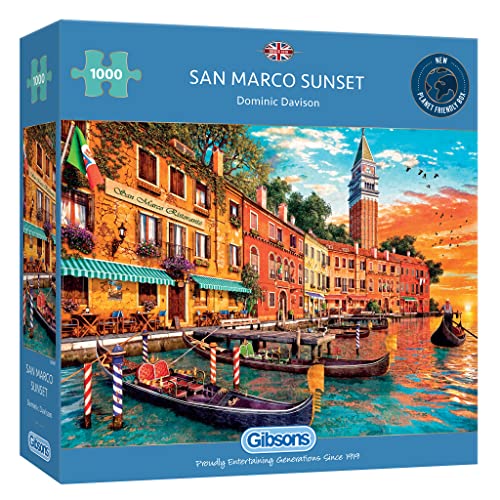 San Marco Sunset 1000 Teile Puzzle | Venedig Puzzle | Nachhaltiges Puzzle für Erwachsene | Premium 100% recyceltes Brett | Tolles Geschenk für Erwachsene | Gibsons Spiele von Gibsons