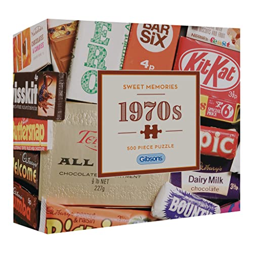 Gibsons GIBG3442 Sweet Memories of The 1970er | 500 Teile Geschenkbox Retro Robert Opie | Nachhaltiges Puzzle für Erwachsene | Premium 100% Recyclingbrett Games von Gibsons