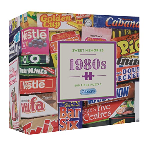 Sweet Memories of the 1980s 500 Teile Geschenkbox Puzzle für Erwachsene | Retro Puzzle | Robert Opie | Nachhaltiges Puzzle für Erwachsene | Premium 100% recyceltes Brett | Gibsons Games von Gibsons