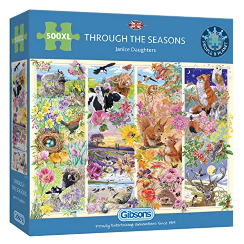 Through the Seasons 500XL Piece Jigsaw Puzzle | Großes Puzzleteil | Nachhaltiges Puzzle für Erwachsene | Premium 100% Recycled Board | Tolles Geschenk für Erwachsene | Gibsons Games von Gibsons