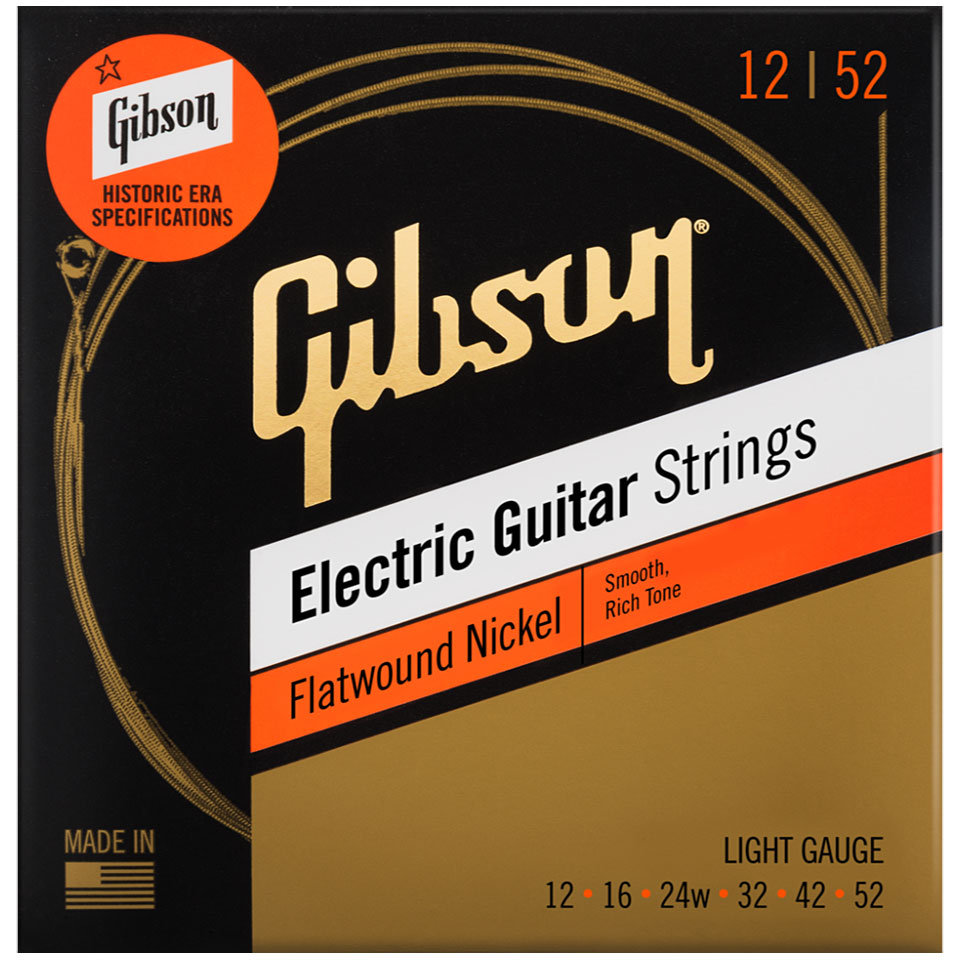 Gibson SEG-FW12, L 012-052, Flatwound Saiten E-Gitarre Gibson SEG-FW12, L 012-052, Flatwound Saiten E-Gitarre von Gibson