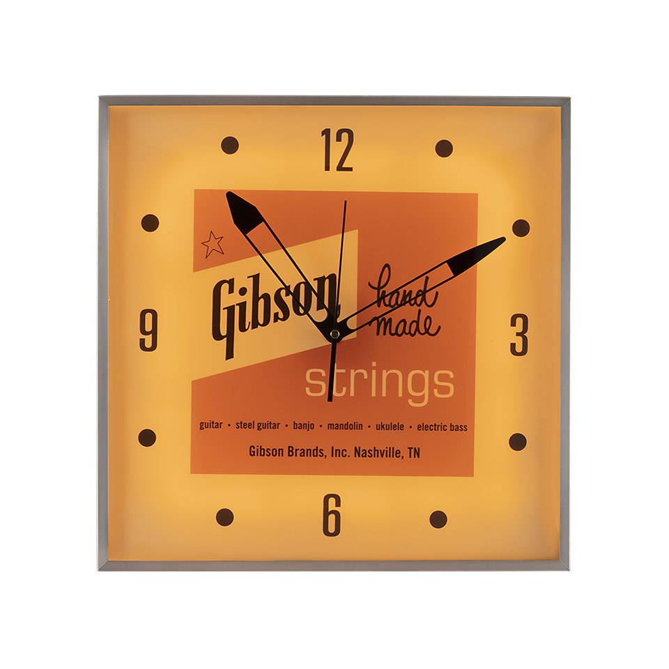Gibson Vintage Lighted Wall Clock - Handmade Strings Wanduhr von Gibson