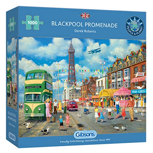 Puzzle von Gibsons – 1000 Blackpool Promenade – 1000 Teile Puzzles für Kinder und Erwachsene – ab 12 Jahren von Gibsons