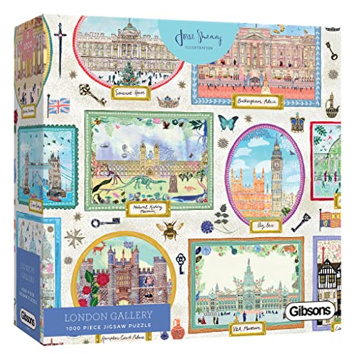 London Gallery 1000 Teile Puzzle | Weißes Logo Puzzle | Nachhaltiges Puzzle für Erwachsene | Premium 100% recyceltes Brett | Tolles Geschenk für Erwachsene | Gibsons Spiele von Gibsons