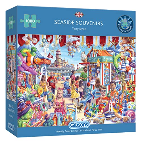 Seaside Souvenirs 1000 Teile Puzzle | Strand Puzzle | Nachhaltiges Puzzle für Erwachsene | Premium 100% recyceltes Brett | Gibsons Games von Gibsons