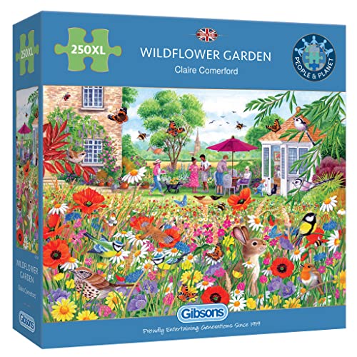 Wildflower Garden 250 Extra Großteil Puzzle | Gartenpuzzle | Große Teile | Nachhaltiges Puzzle für Erwachsene | Premium 100% recyceltes Brett | Tolles Geschenk für Erwachsene | Gibsons Spiele von Gibsons