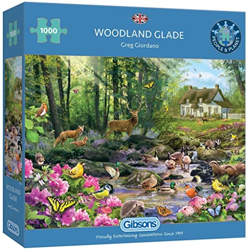 Woodland Glade 1000 Teile Puzzle | Nachhaltiges Puzzle für Erwachsene | Premium 100% recyceltes Brett | Tolles Geschenk für Erwachsene | Gibsons Spiele von Gibsons