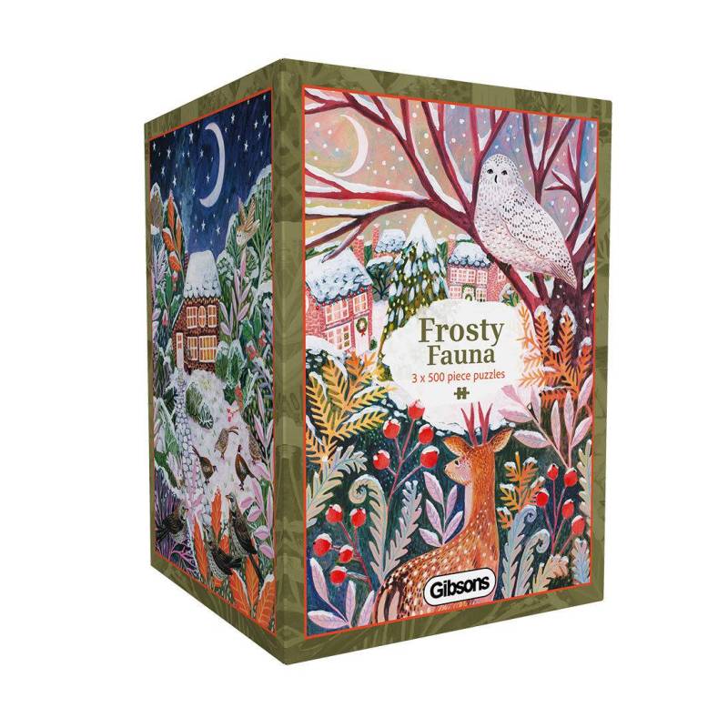 Gibsons Puzzle 3 x 500 Teile - Frosty Fauna - von Gibsons Puzzle