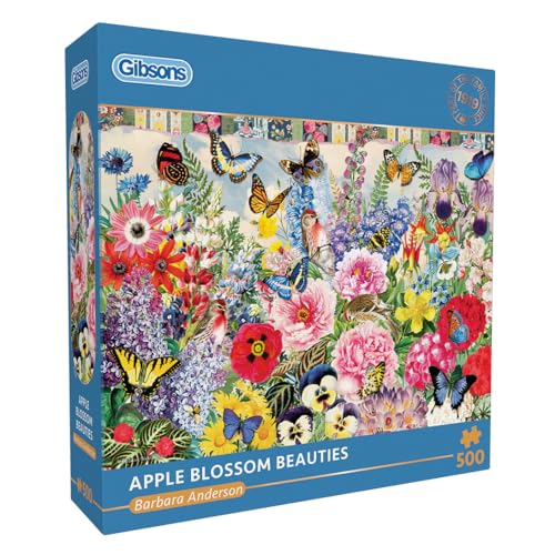 Apfelblütenschönheiten | 500-teiliges Puzzle | Schmetterlings- und Blumengartenpuzzle | nachhaltiges Puzzle für Erwachsene | 100% recyceltes Premium-Puzzle | Tolles Geschenk für Erwachsene | Gibsons von Gibsons