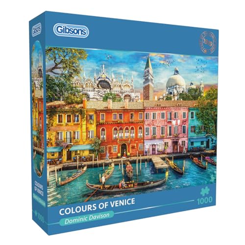 Colours of Venice 1000 Teile Puzzle von Gibsons Games | Italien-Puzzle | nachhaltig für Erwachsene | 100% recyceltes Premium-Puzzle | tolles Geschenk von Gibsons
