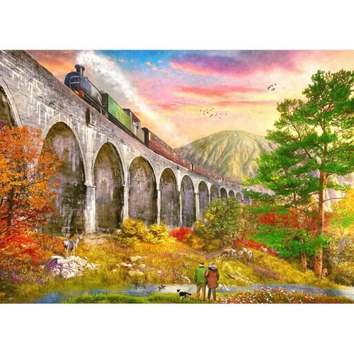 Gibsons Crossing Glenfinnan Viadukt von Dominic Davison 1000 Teile Puzzle (G6365) von Gibsons