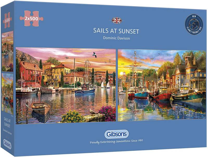 Gibsons 2 Puzzles - Sails at Sunset 500 Teile Puzzle Gibsons-G5054 von Gibsons