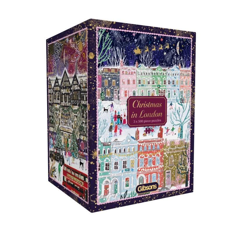 Gibsons 3 Puzzles - Christmas in London 500 Teile Puzzle Gibsons-G5500 von Gibsons