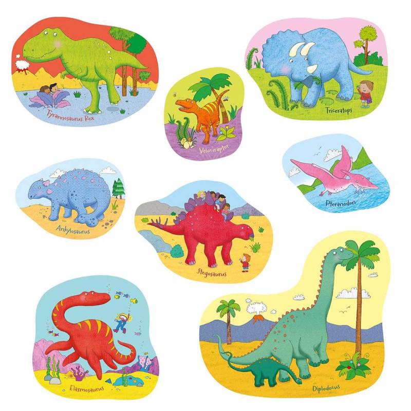 Gibsons 8 Puzzles - Dinosaurs (4 to 16 Pieces) 4 Teile Puzzle Gibsons-G1039 von Gibsons