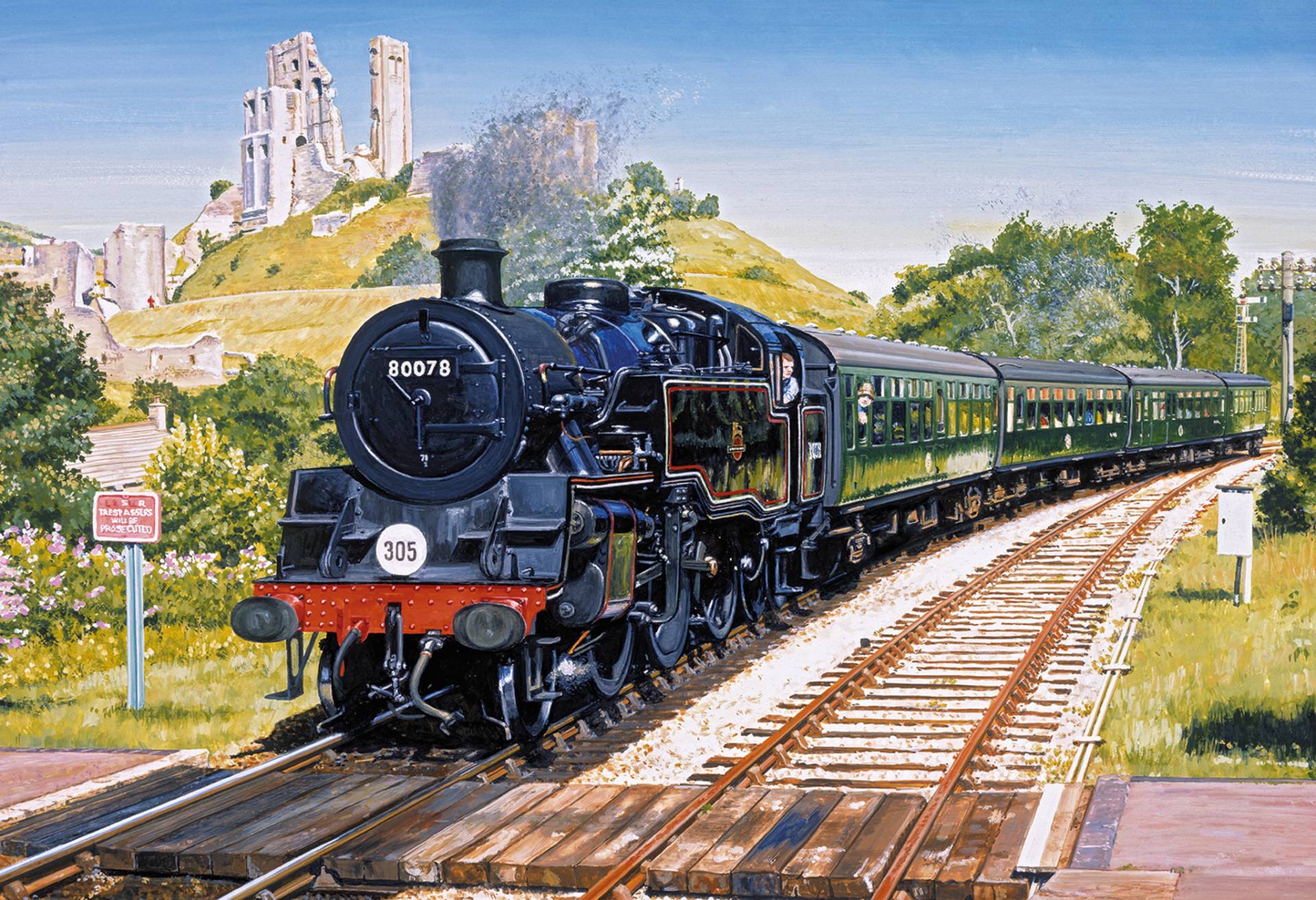Gibsons Corfe Castle Crossing 500 Teile Puzzle Gibsons-G3115 von Gibsons