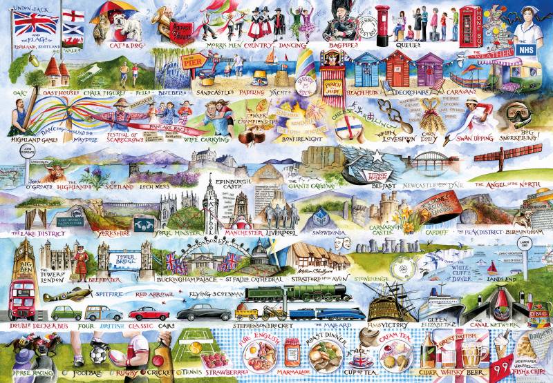 Gibsons Cream Teas & Queuing 2000 Teile Puzzle Gibsons-G8019 von Gibsons