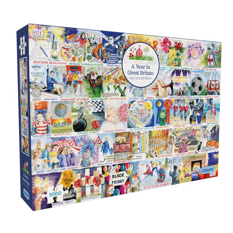 Gibsons Ein Jahr in Großbritannien 1000 Teile Puzzle Gibsons-G7140 von Gibsons