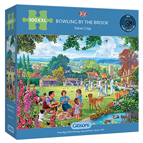 Gibsons G2224 Dogs Bowling by The Brook Puzzle, 100 Teile, extra groß von Gibsons
