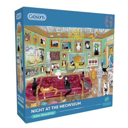 Gibsons Games Night at the Meowseum, 1000 Teile Puzzle, Katzenpuzzle, nachhaltig für Erwachsene, 100 % recyceltes Premium-Karton, tolles Geschenk Gibsons Games Night at the Meowseum, 1000 Teile Puzzle, Katzenpuzzle, nachhaltig für Erwachsene, 100 % recyceltes Premium-Karton, tolles Geschenk von Gibsons