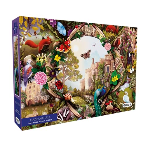 Gibsons Haddon Hall 1000 Teile Puzzle, Peak District, Natur, britische Geschichte, wunderschönes buntes Kunstwerk, nachhaltiges Gibsons für Erwachsene, Teenager, hochwertiges 100% recyceltes Brett von Gibsons