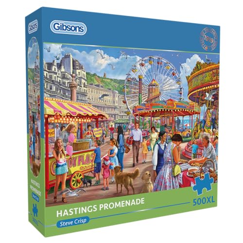 Gibsons Hastings Promenade 500XL Puzzle, extra große Teile, Meer Nostalgie, Puzzle, nachhaltiges Puzzle für Erwachsene und Teenager, Premium-Puzzle, 100 % recyceltes Brett, tolles Geschenk, Gibsons Gibsons Hastings Promenade 500XL Puzzle, extra große Teile, Meer Nostalgie, Puzzle, nachhaltiges Puzzle für Erwachsene und Teenager, Premium-Puzzle, 100 % recyceltes Brett, tolles Geschenk, Gibsons von Gibsons