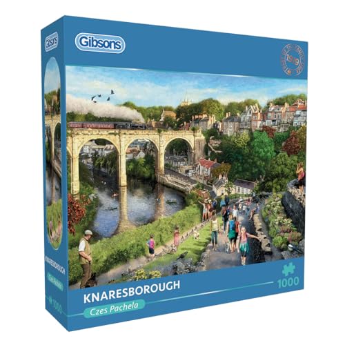 Gibsons Knaresborough 1000 Teile Puzzle für Erwachsene | Historisches Viadukt-Dampfzug-Puzzle | Nachhaltiges Premium-Puzzle aus 100% recyceltem Karton | Tolles Geschenk | Gibsons Games von Gibsons