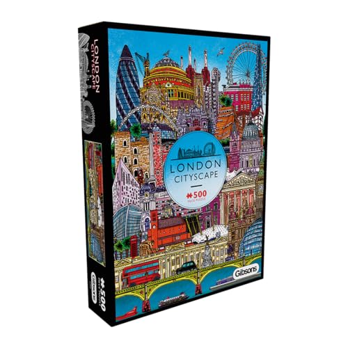 Gibsons London Cityscape-Puzzle, 500 Teile, schönes buntes Kunstwerk, London-Stadt-Sehenswürdigkeiten, nachhaltiges Gibsons für Erwachsene, Teenager, hochwertiges 100 % recyceltes Brett, tolles Gibsons London Cityscape-Puzzle, 500 Teile, schönes buntes Kunstwerk, London-Stadt-Sehenswürdigkeiten, nachhaltiges Gibsons für Erwachsene, Teenager, hochwertiges 100 % recyceltes Brett, tolles von Gibsons